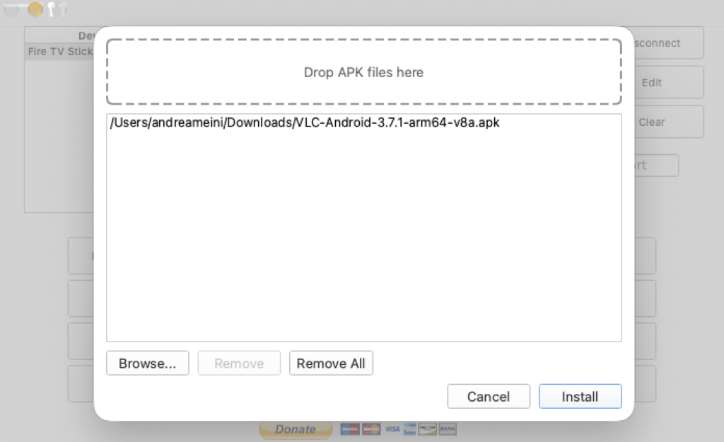 adblink selezione file apk da installare