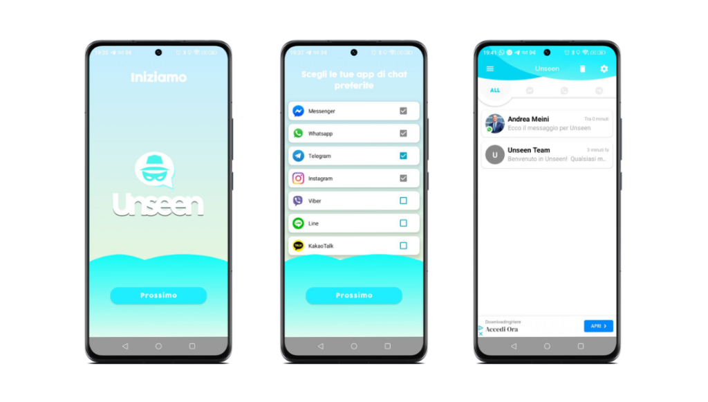 Schermate app Unseen per Android