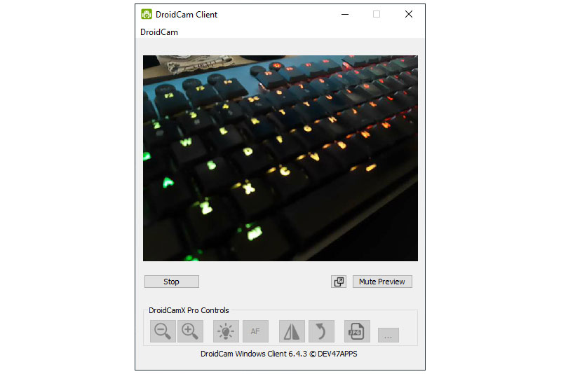 Lo smartphone funziona come webcam su DroidCam.