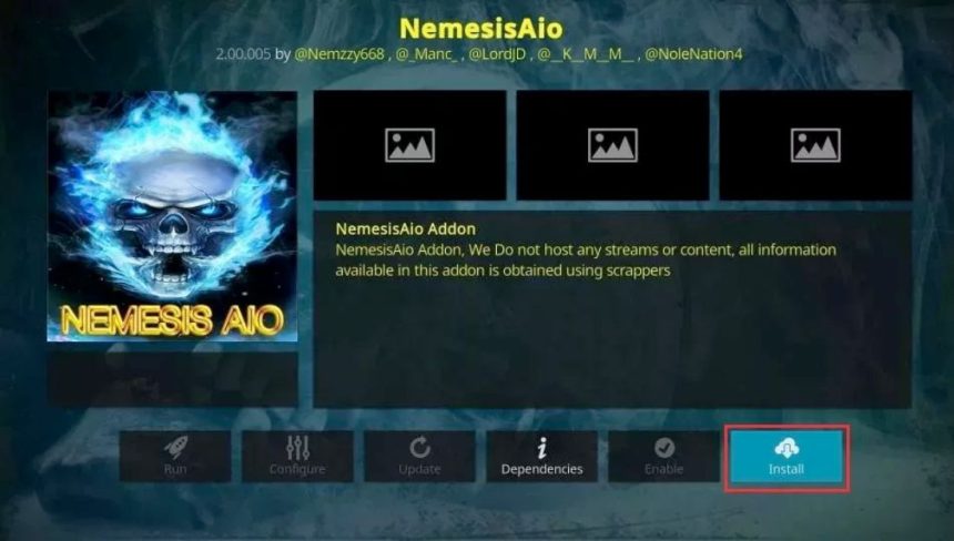 Nemesis AIO add-on Kodi guida