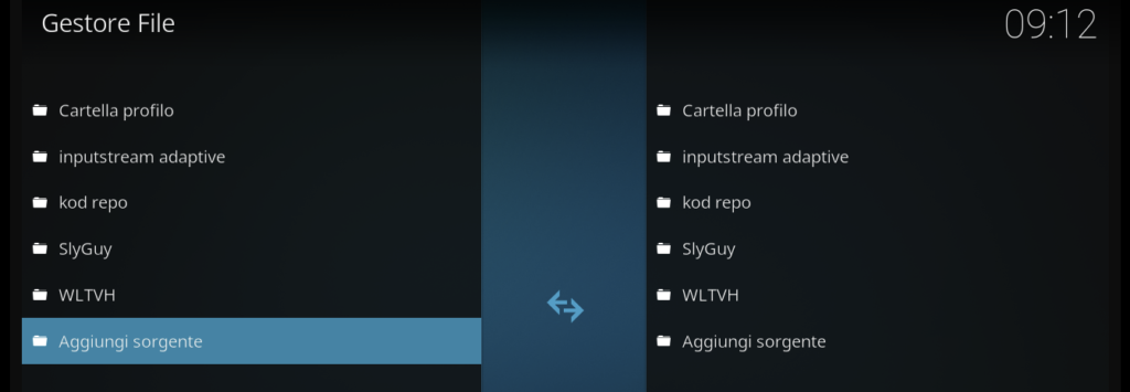 Aggiungi sorgente su Kodi.