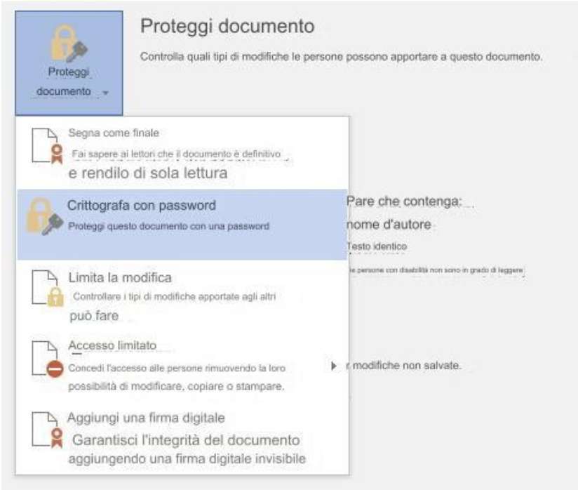 Schermata documento protetto Schermata documento protetto