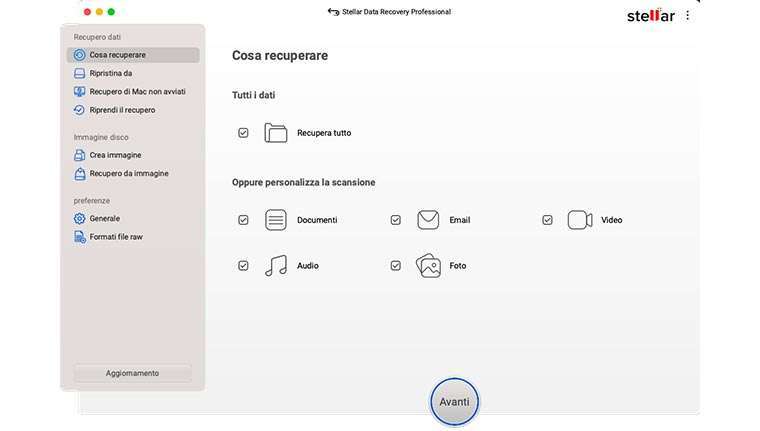 Stella Data Recovery schermata cosa recuperare Stella Data Recovery schermata cosa recuperare