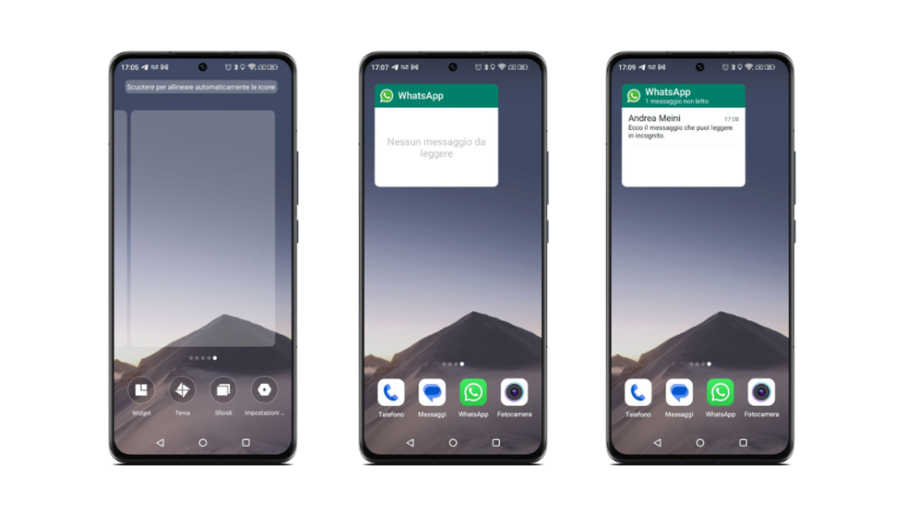 Schermate Widget WhatsApp su Android