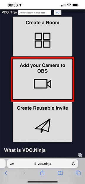 Add your camera to OBS
