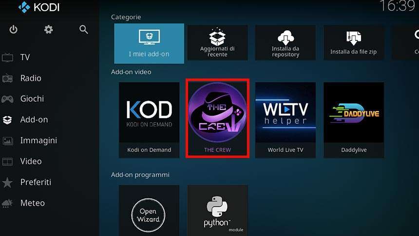 Gestione degli addon su Kodi Gestione degli addon su Kodi