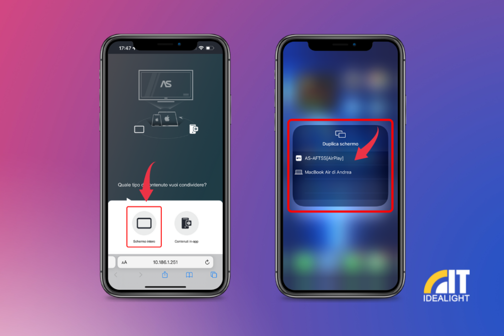 Le funzioni da attivare su AirScreen