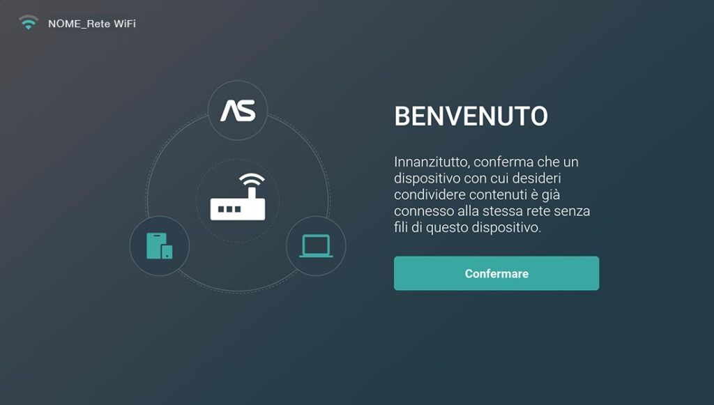 iPhone e Fire TV devono connettersi alla stessa WiFi