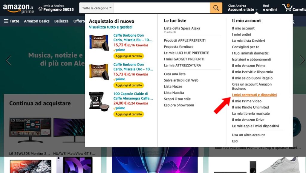 Contenuti e dispositivi su Amazon. Contenuti e dispositivi su Amazon.