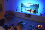 TV ambilight di Philips installata in soggorno