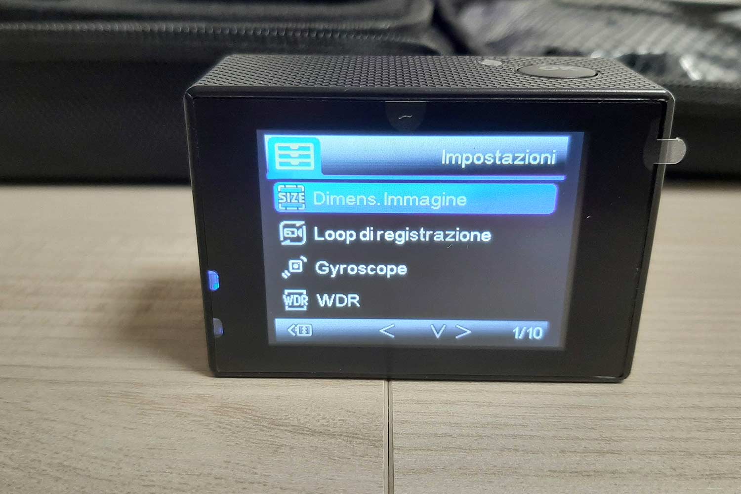 Menu di sistema nella Apeman A80 4K