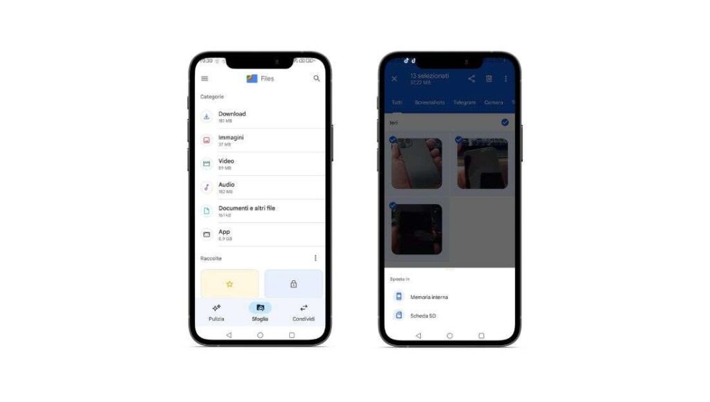 Schermate app File di Google