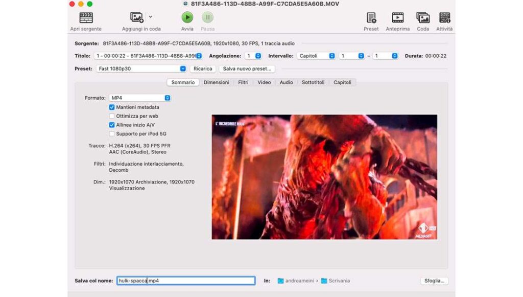 App HandBrake per macOS