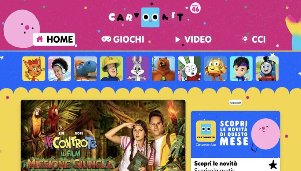 Cartoonito TV piattaforma streaming Cartoonito TV piattaforma streaming