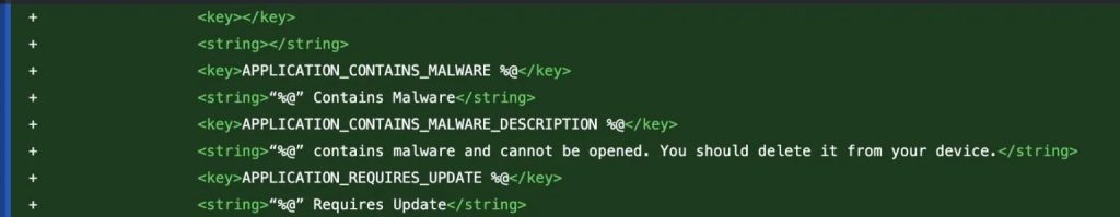Codice sorgente possibile Antivirus su iOS 17.4