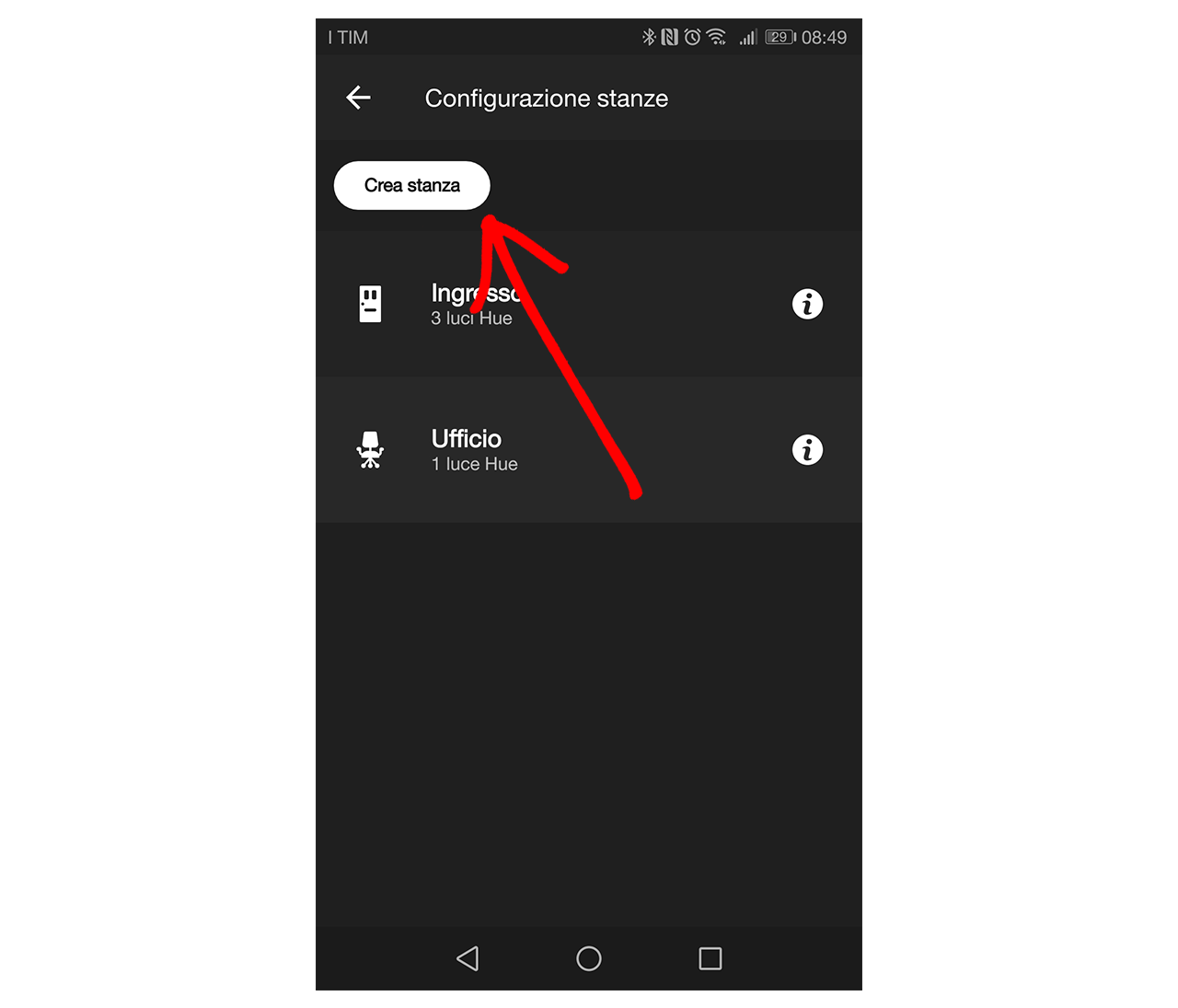 Creare una stanza con Hue Sync