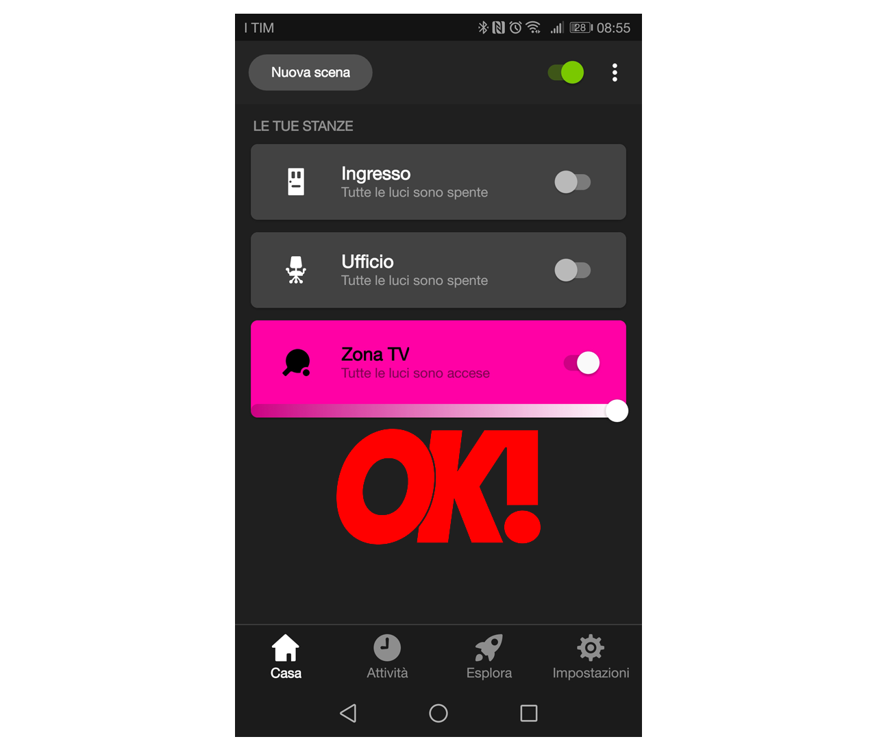 Stanza creata con l'APP Hue Sync