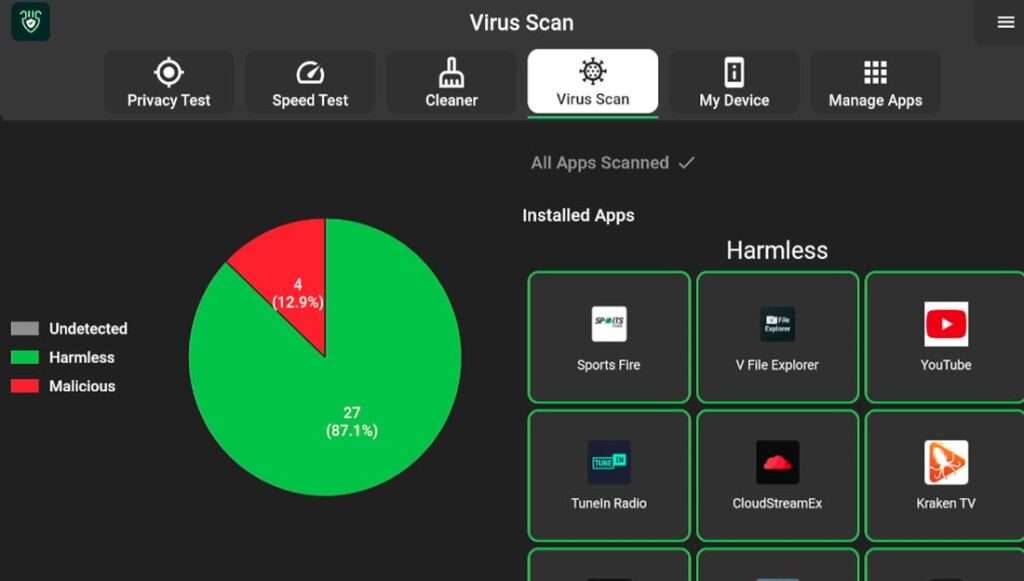 DefSquid funzione Virus Scan DefSquid funzione Virus Scan