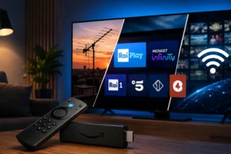 Guida per vedere la TV senza antenna usando la Fire TV Stick.