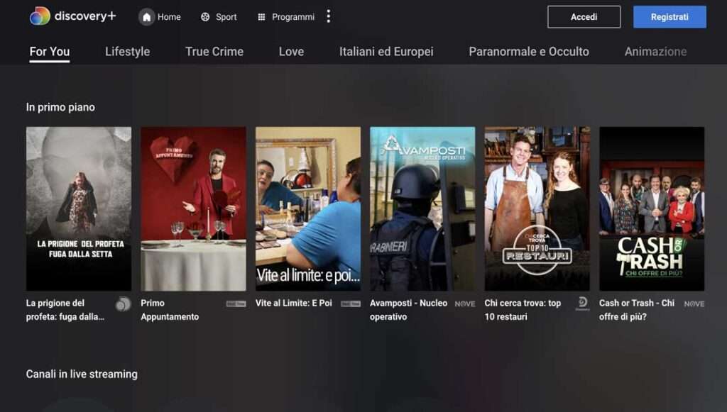 Discovery Plus piattaforma streaming Discovery Plus piattaforma streaming
