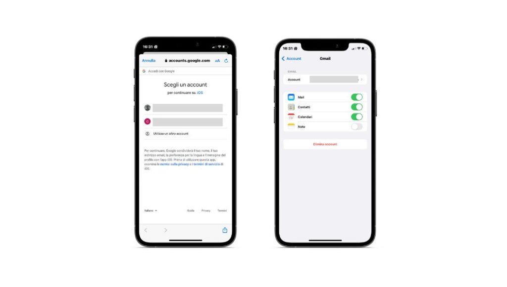 Attivazione sincronizzazione account email su iPhone