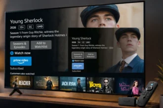 interfaccia Fire TV con testi e menu ingranditi automaticamente per migliorare la leggibilità