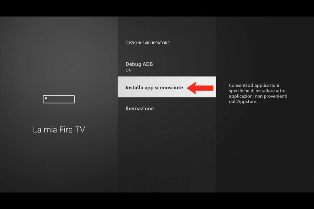 Sblocco app sconosciute su Fire TV