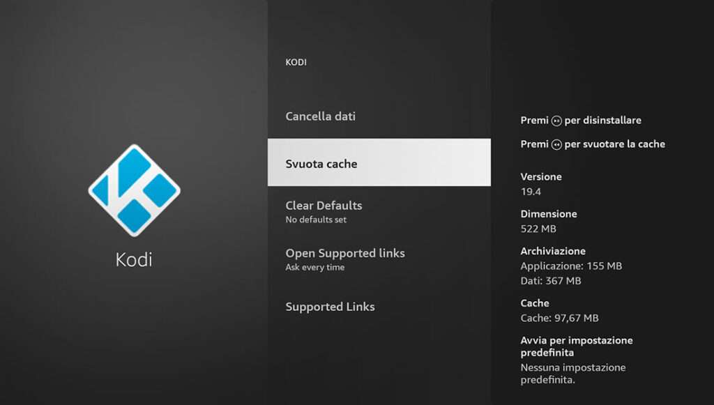 Comando svuota cache su Fire TV Comando svuota cache su Fire TV