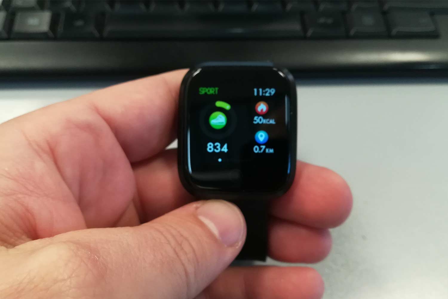 Schermata della funzione Sport su fitness tracker Riversong