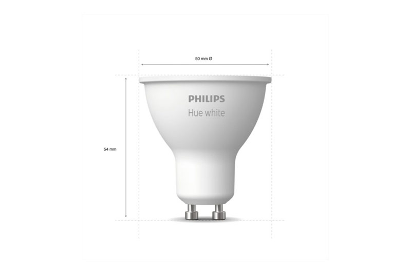Le dimensioni della lampadina GU10 di Philips Hue