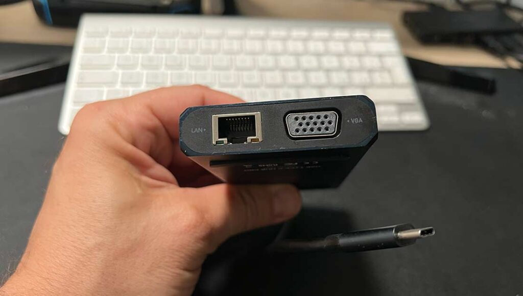 Porte LAN e VGA docking station Tymyp