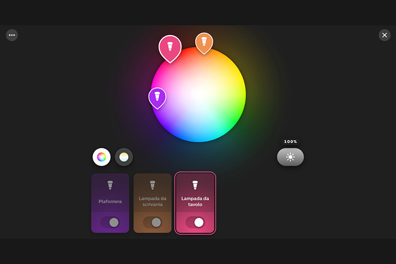 huebluetooth schermata rgb