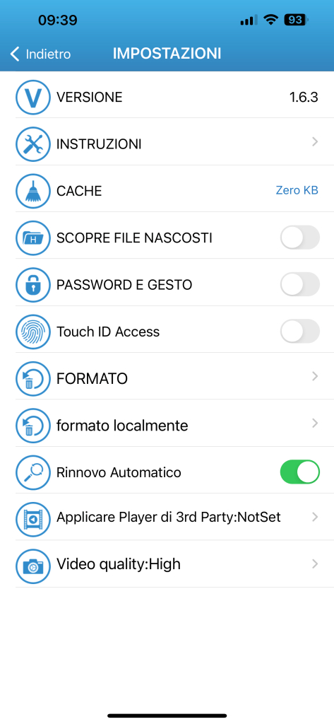Impostazioni i-FlashDevice IOS Impostazioni i-FlashDevice IOS