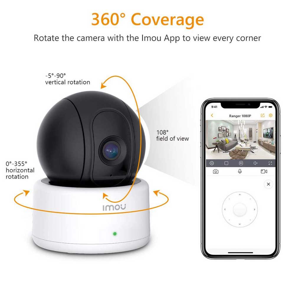 La telecamera Imou Ranger 1080p ha un'orientabilità a 360°