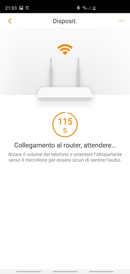 Schermata di collegamento al router della Imou Ranger 2