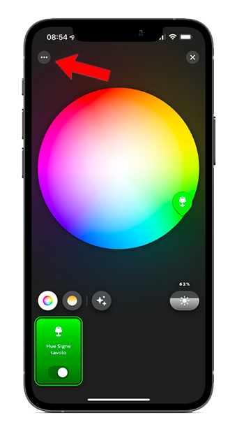 Tre puntini su scheda luce Philips Hue