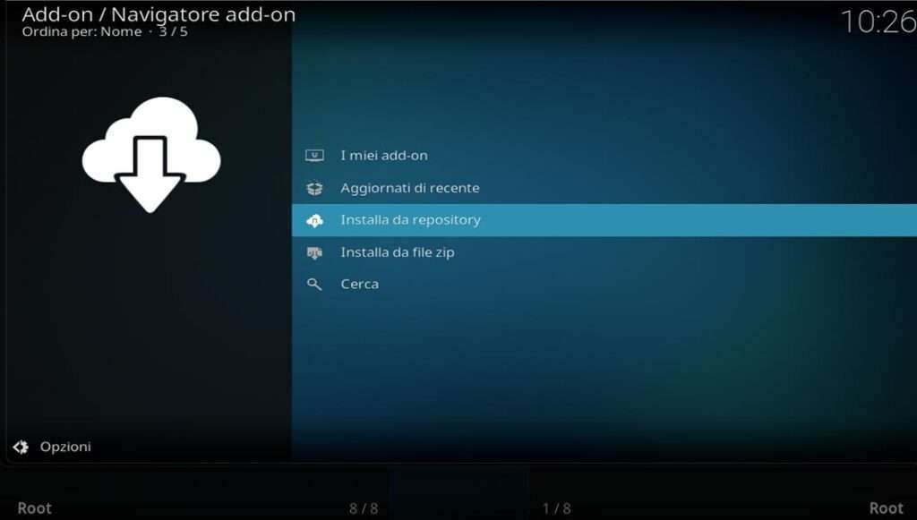 Kodi: installa da repository