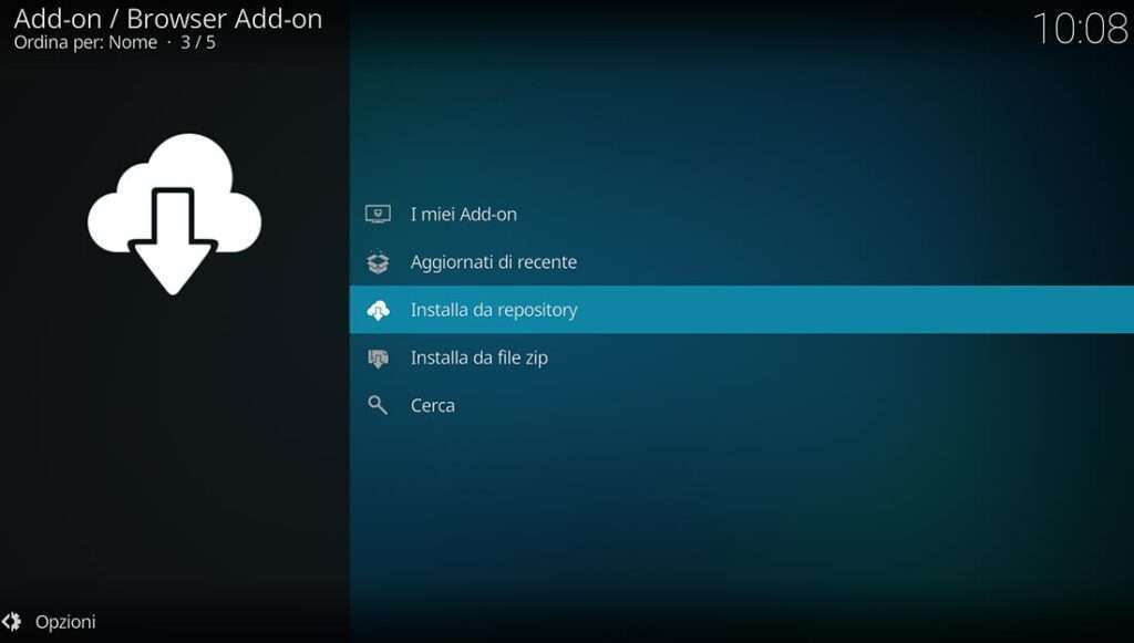 Funzione installa da repository su Kodi Funzione installa da repository su Kodi