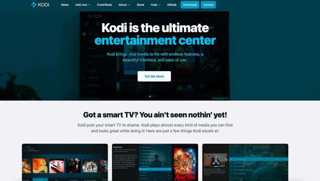Kodi media center sito web