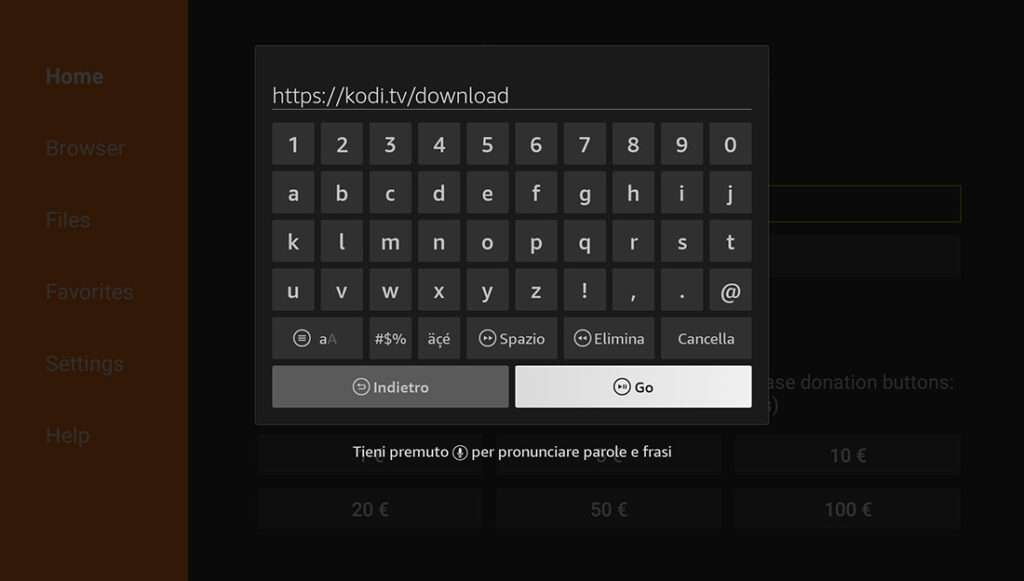URL per scaricare Kodi su Downloader URL per scaricare Kodi su Downloader
