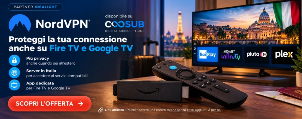 NordVPN su Fire TV e Google TV disponibile tramite COOSUB