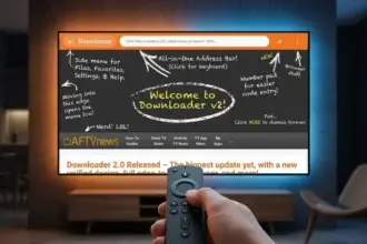 Interfaccia Downloader 2.0 su Fire TV con evidenziato il tastierino numerico per l'inserimento dei codici.
