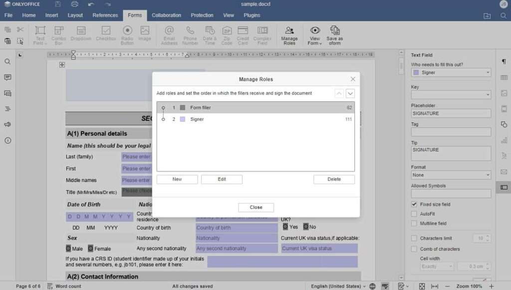 OnlyOffice 7.3 forme avanzate OnlyOffice 7.3 forme avanzate