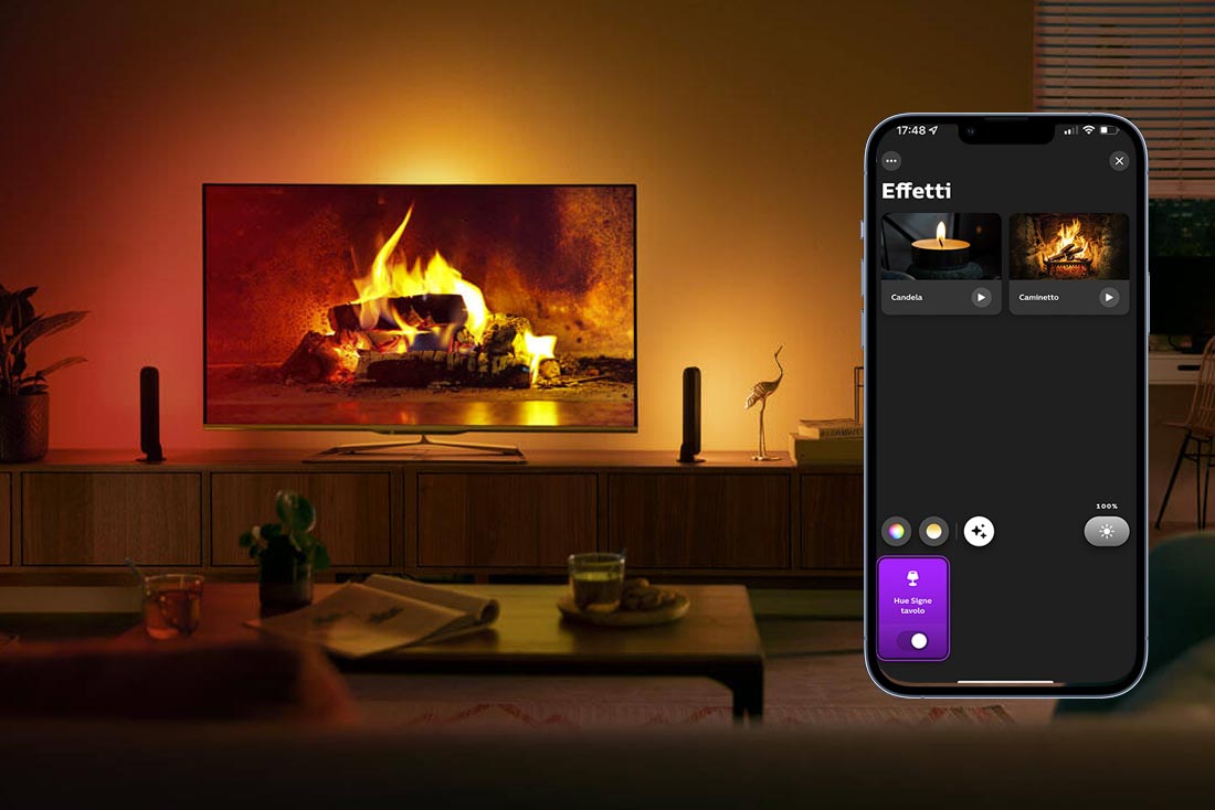 Effetto caminetto su luci Philips Hue