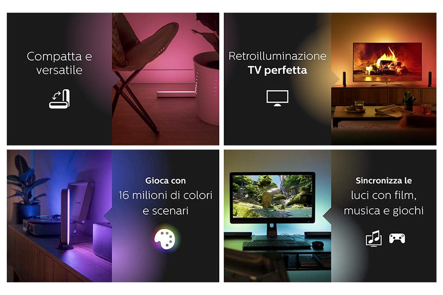 Varie funzioni della Philips Hue Play