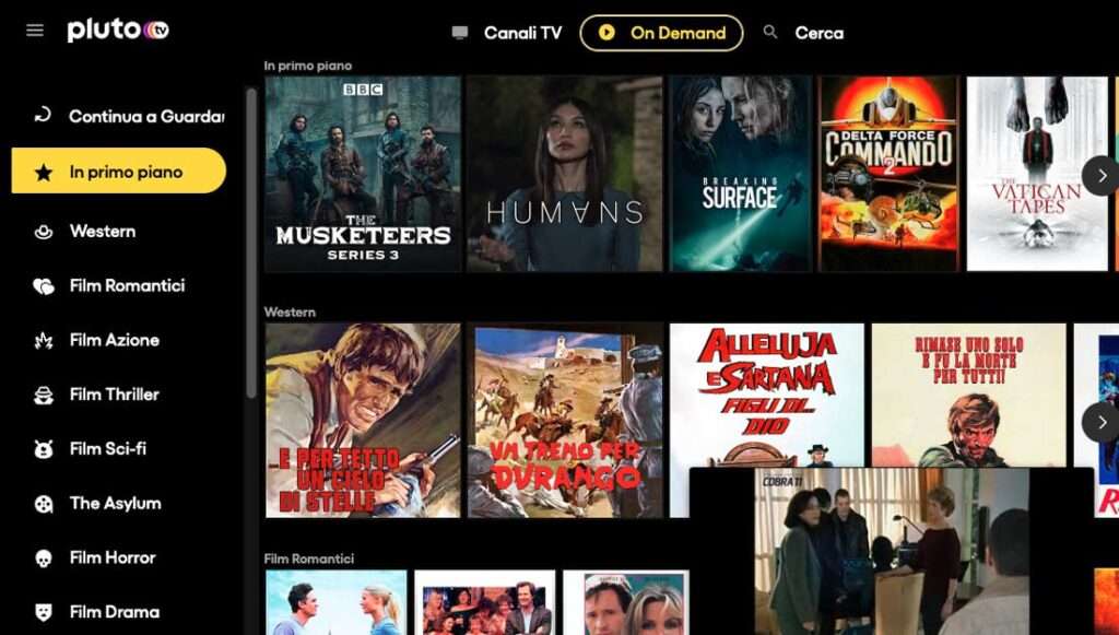Pluto TV piattaforma streaming