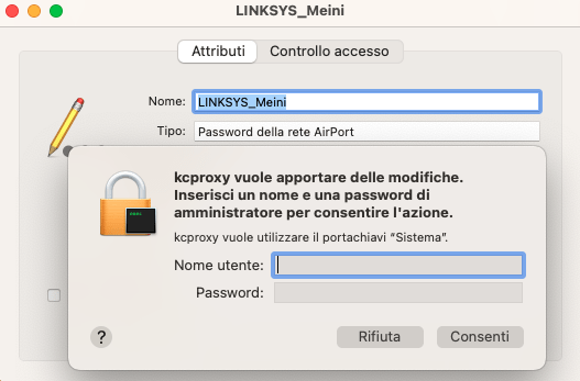 Sblocca password Wi-Fi su Mac.