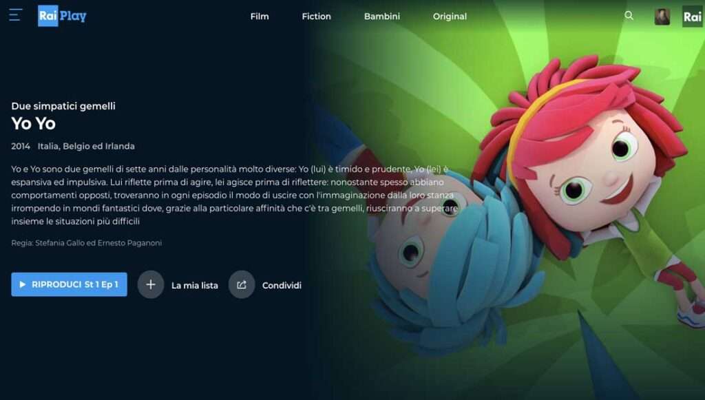 Raiplay Yoyo piattaforma streaming Raiplay Yoyo piattaforma streaming