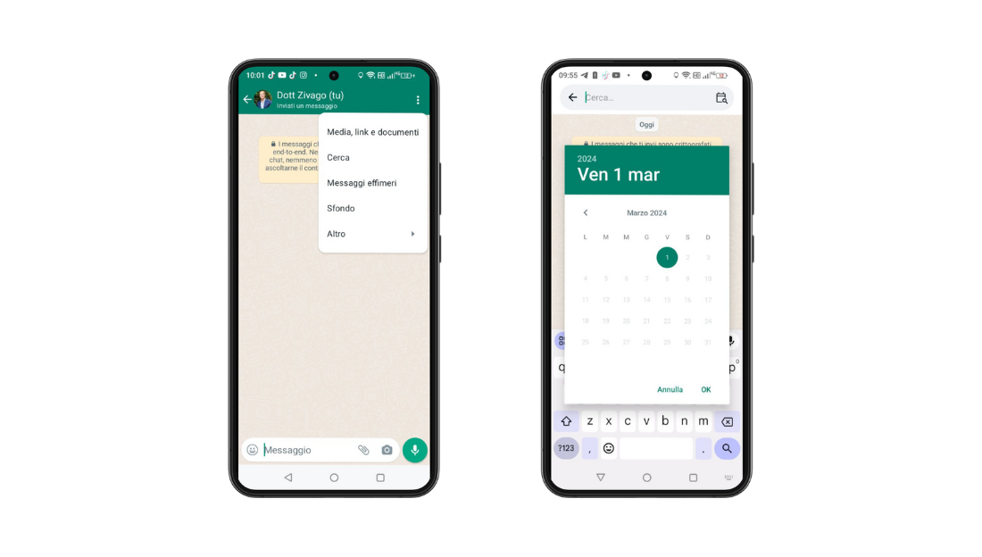 Ricerca per data WhatsApp su Android