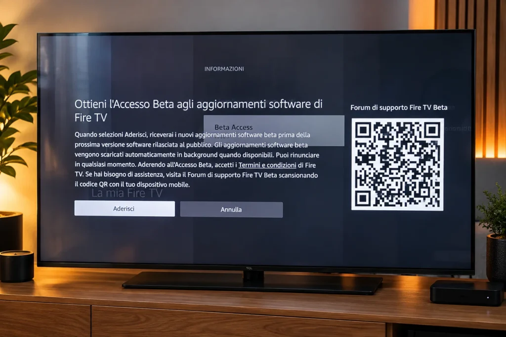 Smart TV con la nuova schermata Beta Access sulla Fire TV Stick
